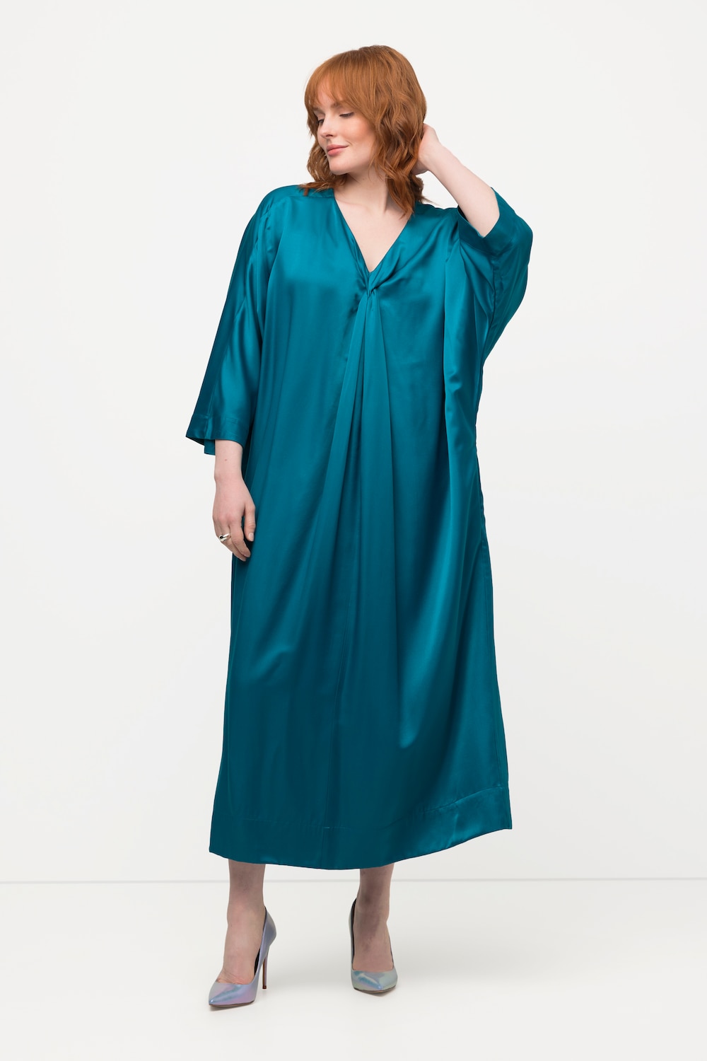 Große Größen Midikleid, Damen, türkis, Größe: 46/48, Viskose/Polyester, Ulla Popken von Ulla Popken