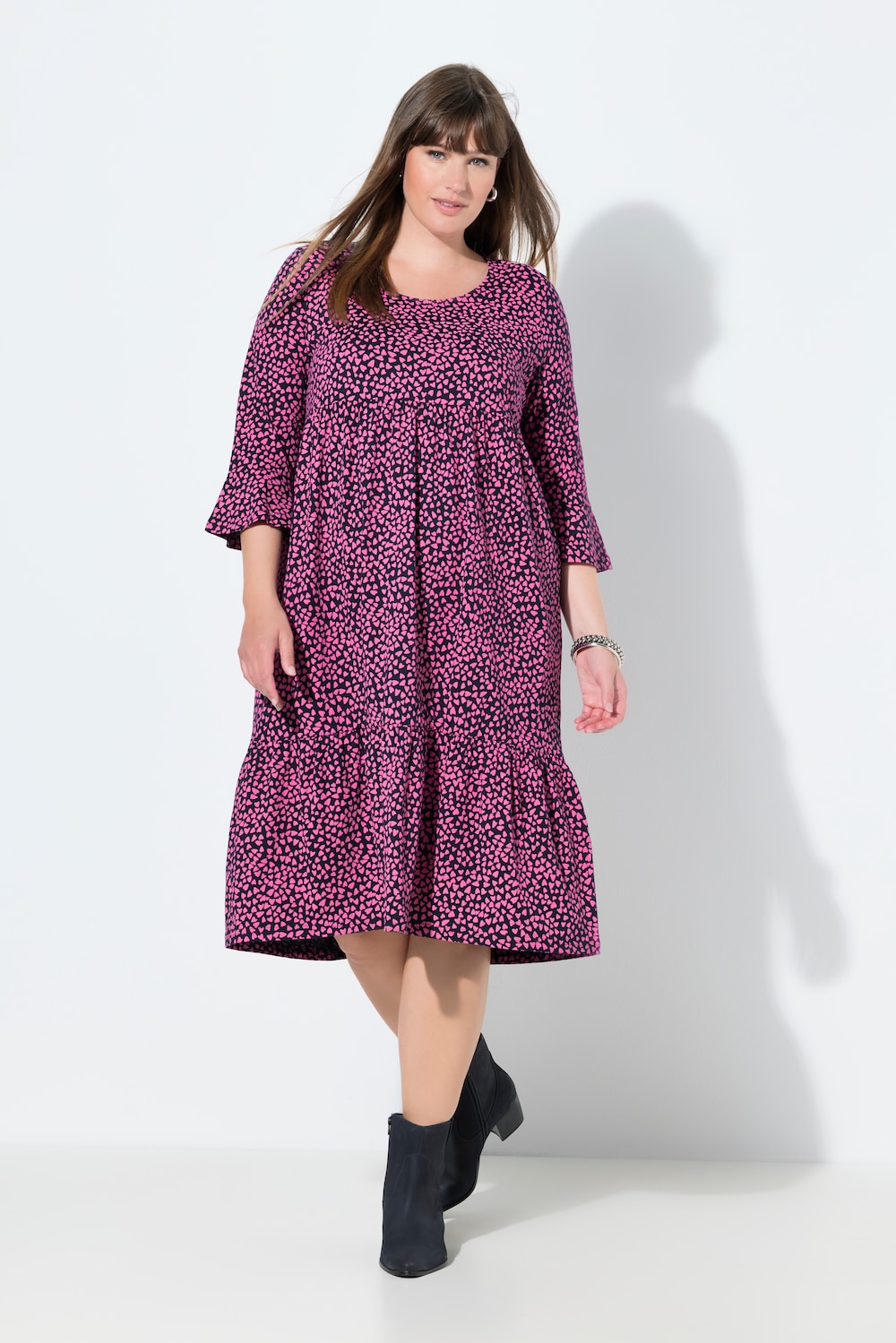 Große Größen Midikleid, Damen, blau, Größe: 42/44, Baumwolle, Ulla Popken von Ulla Popken