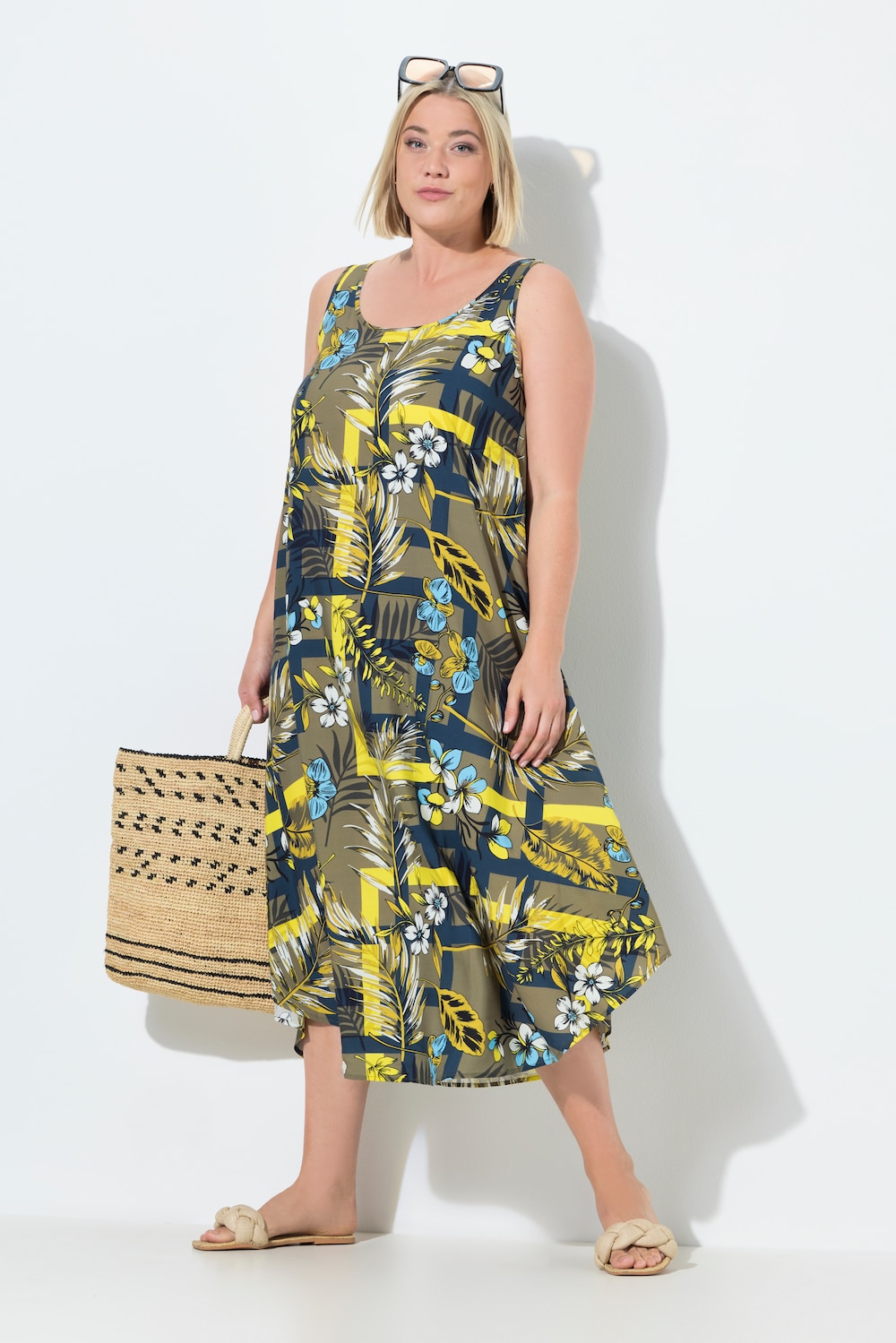 Große Größen Midikleid, Damen, grün, Größe: 46/48, Viskose, Ulla Popken von Ulla Popken