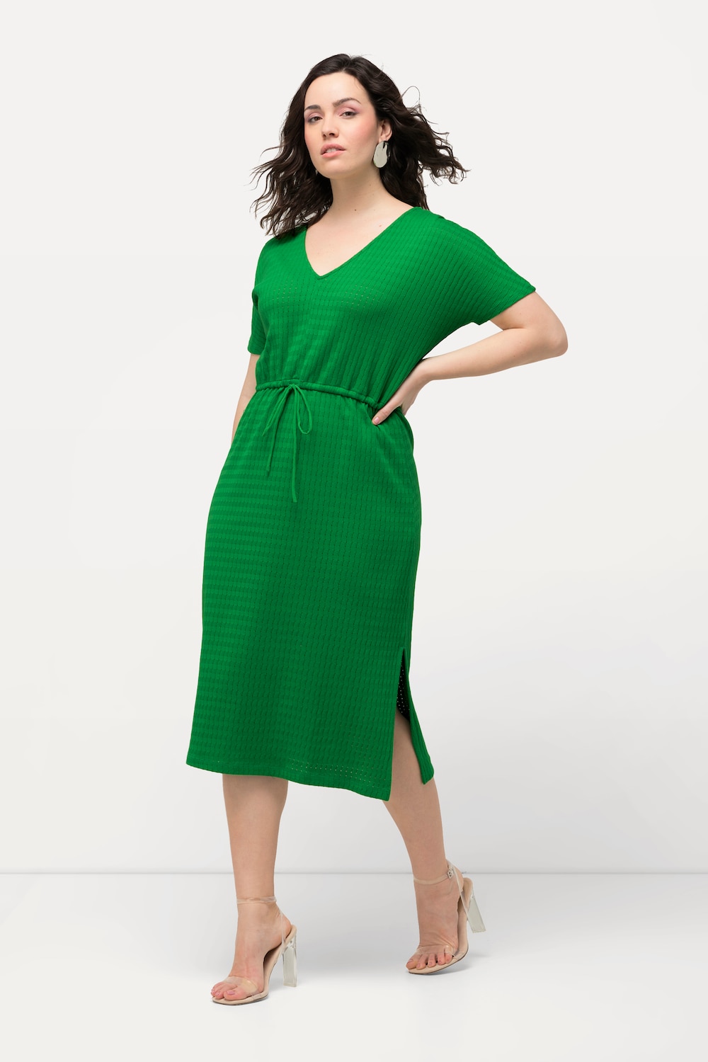 Große Größen Midikleid, Damen, grün, Größe: 62/64, Polyester/Baumwolle, Ulla Popken von Ulla Popken