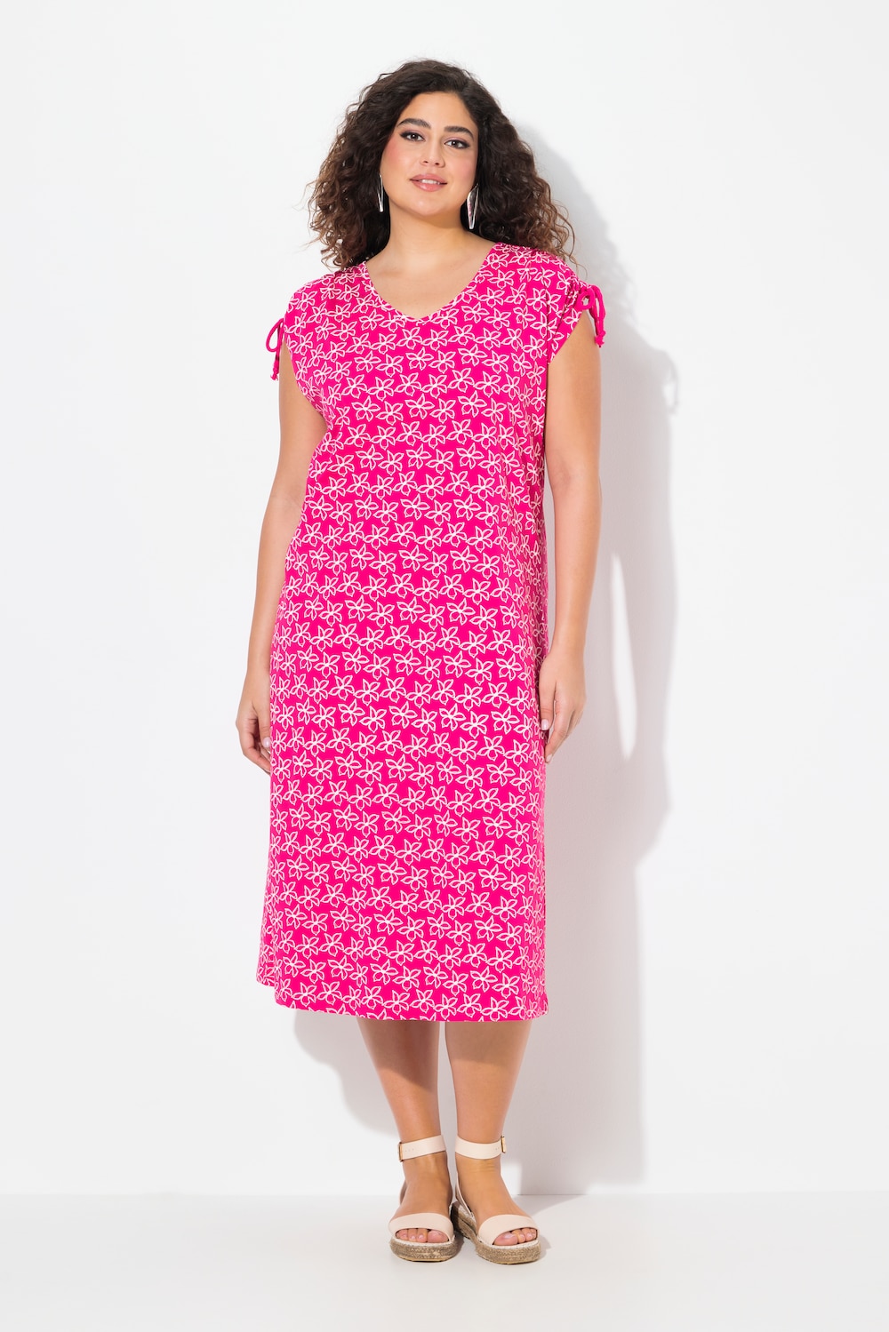 Große Größen Midikleid, Damen, rosa, Größe: 54/56, Baumwolle, Ulla Popken von Ulla Popken