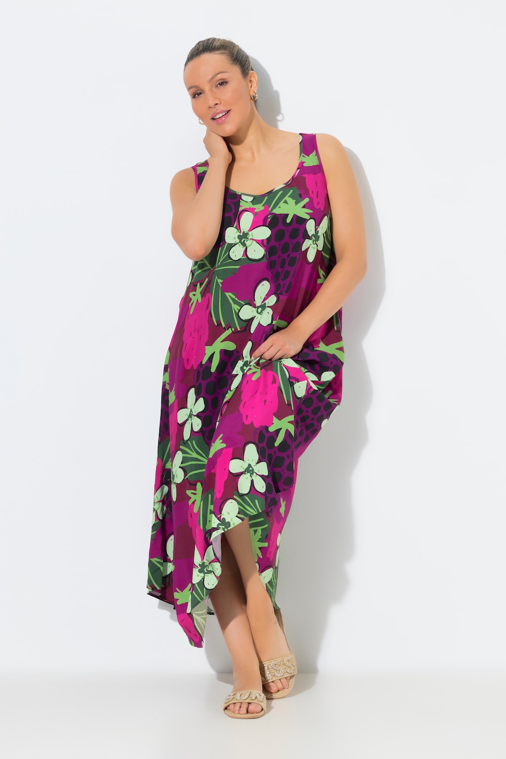 Große Größen Midikleid, Damen, rot, Größe: 50/52, Viskose, Ulla Popken von Ulla Popken