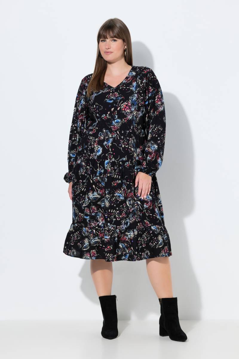 Große Größen Midikleid, Damen, schwarz, Größe: 42/44, Viskose, Ulla Popken von Ulla Popken