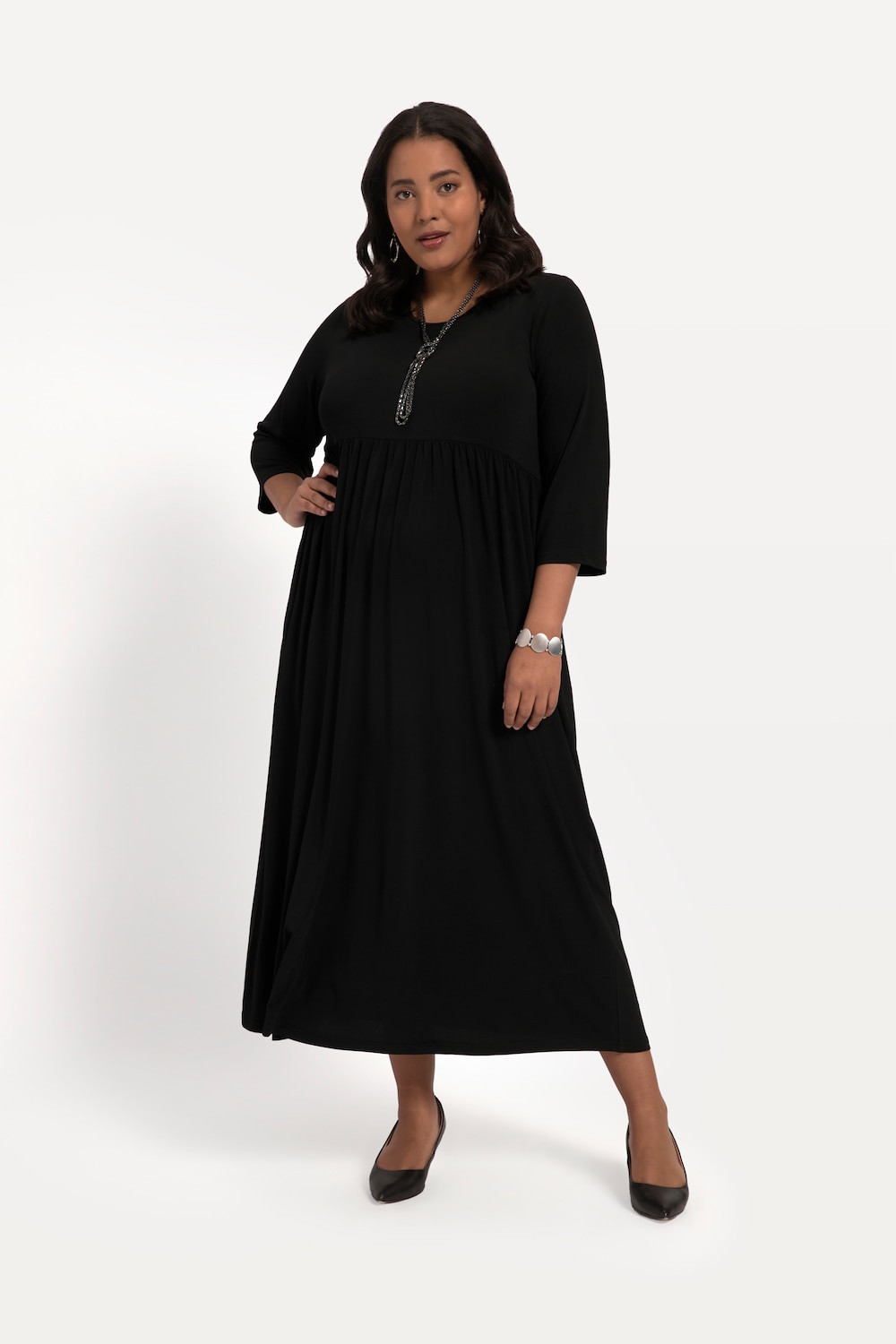 Große Größen Jerseykleid, Damen, schwarz, Größe: 54/56, Polyester, Ulla Popken von Ulla Popken