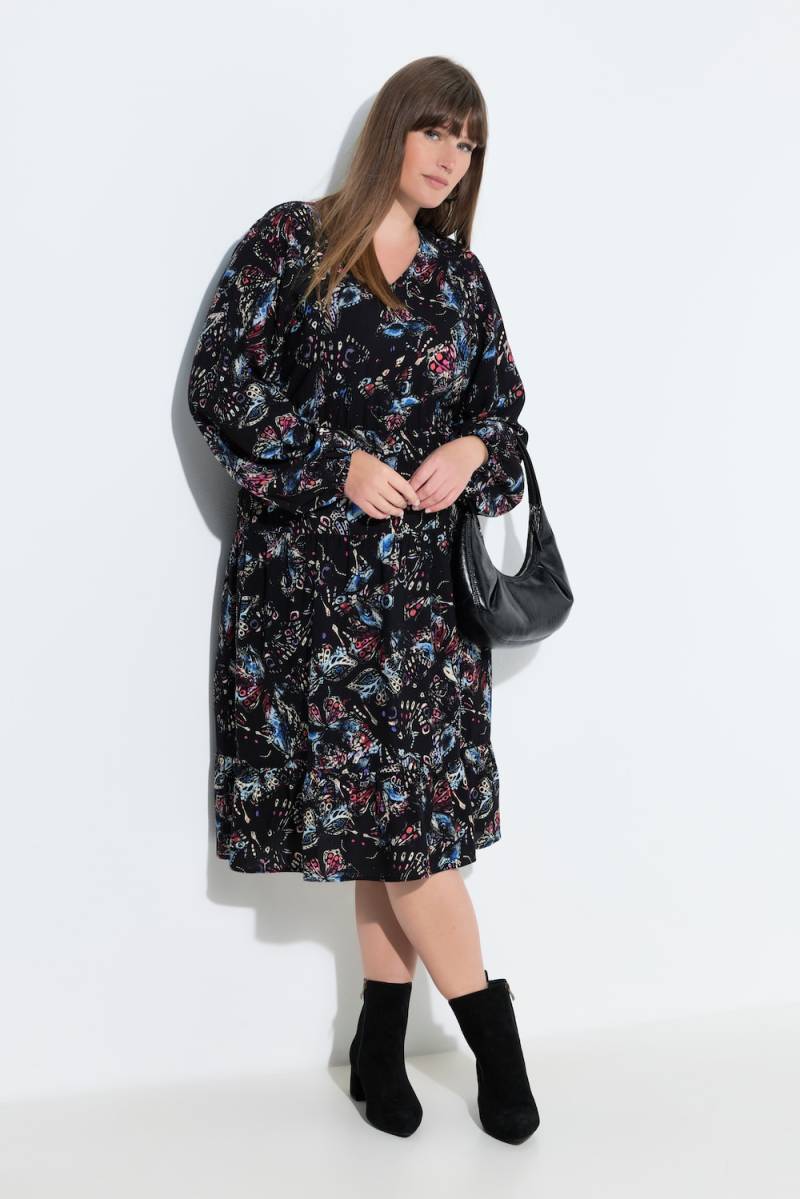 Große Größen Midikleid, Damen, schwarz, Größe: 62/64, Viskose, Ulla Popken von Ulla Popken