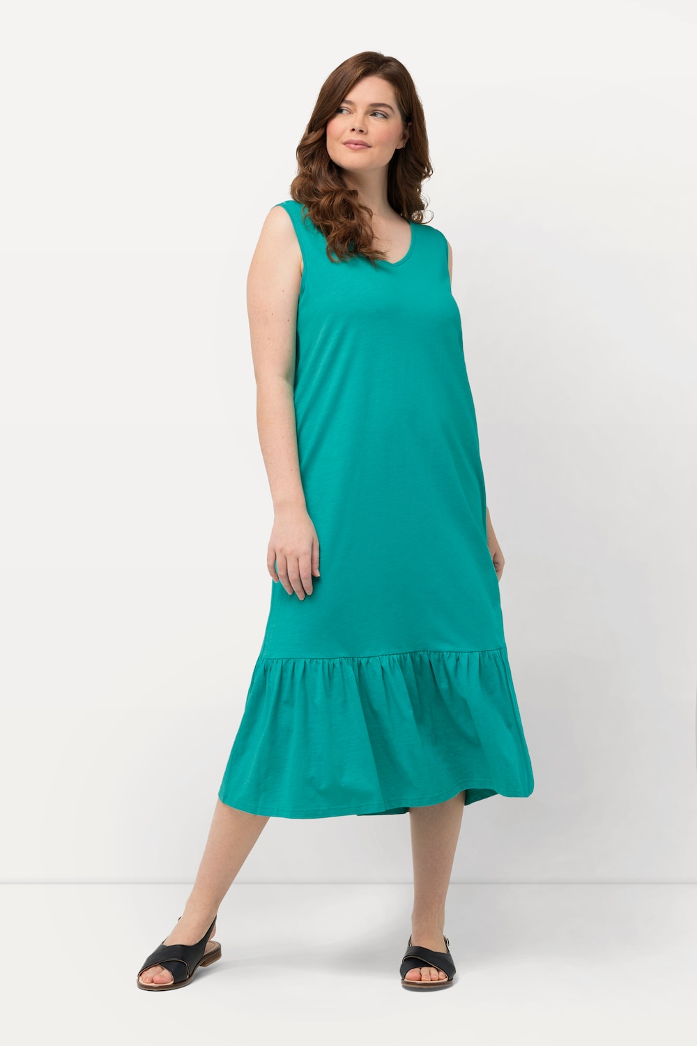 Große Größen Midikleid, Damen, türkis, Größe: 46/48, Baumwolle, Ulla Popken von Ulla Popken