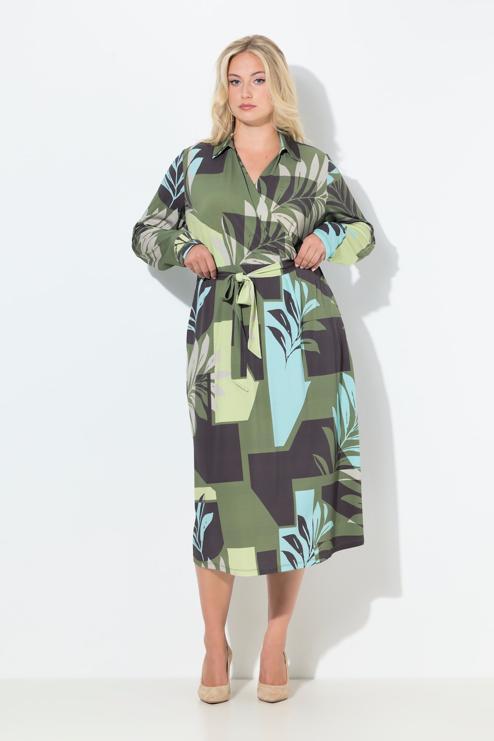 Große Größen Midikleid, Damen, türkis, Größe: 58/60, Polyester, Ulla Popken von Ulla Popken