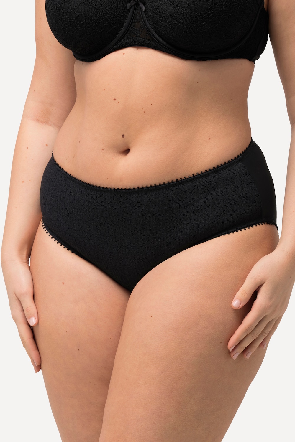 Große Größen Midislip, Damen, schwarz, Größe: 54/56, Baumwolle/Synthetische Fasern/Elasthan, Ulla Popken von Ulla Popken