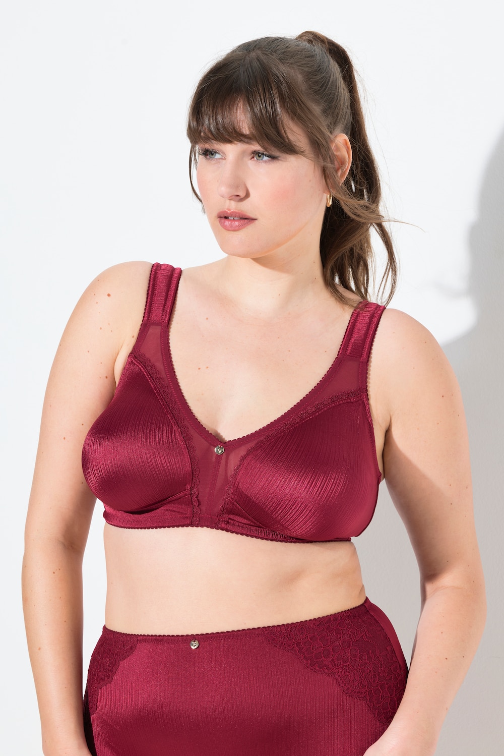 Große Größen Minimizer-BH, Damen, rot, Größe: 85D, Polyester/Synthetische Fasern/Elasthan, Ulla Popken von Ulla Popken