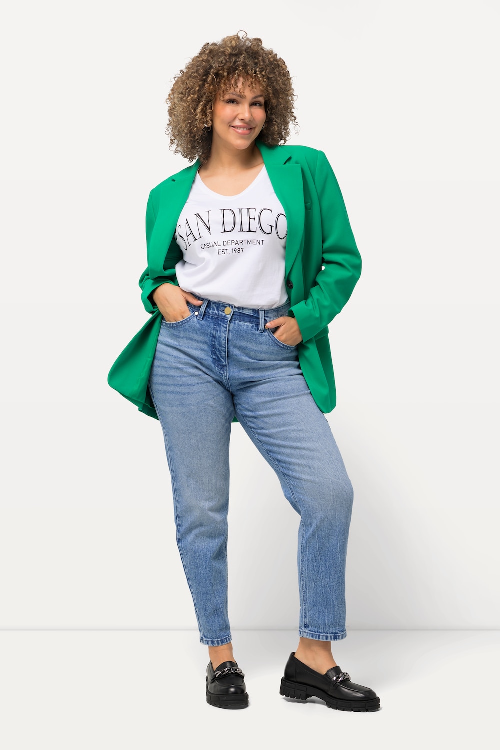 Große Größen Mom-Jeans, Damen, blau, Größe: 58, Baumwolle, Ulla Popken von Ulla Popken