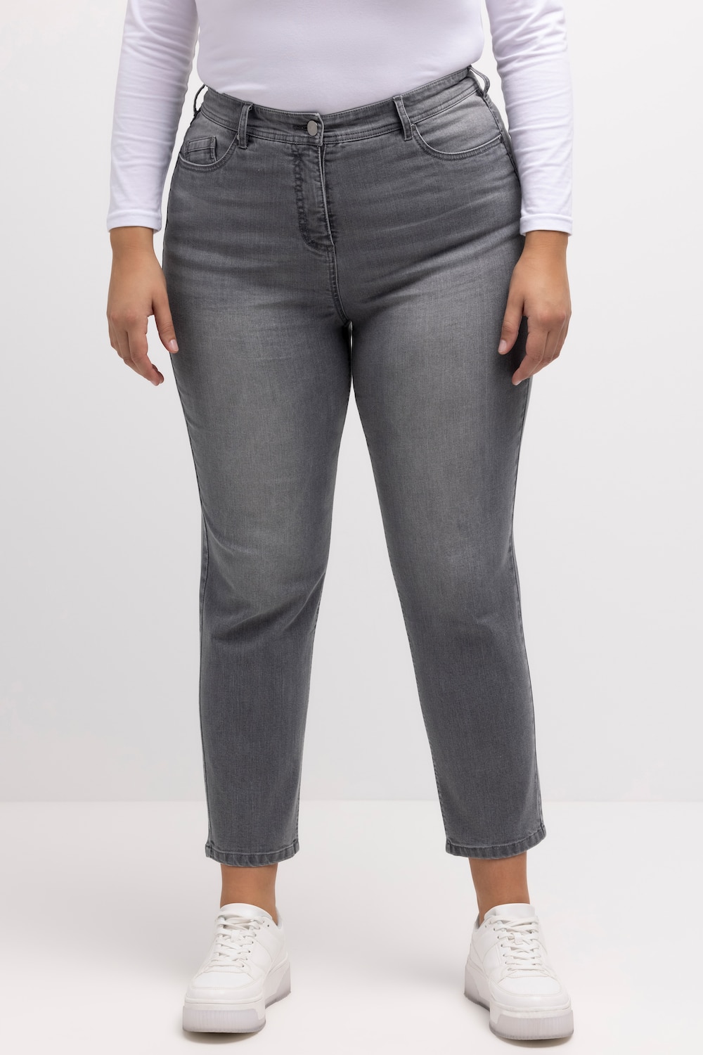 Große Größen Mom-Jeans, Damen, grau, Größe: 23, Baumwolle/Polyester, Ulla Popken von Ulla Popken