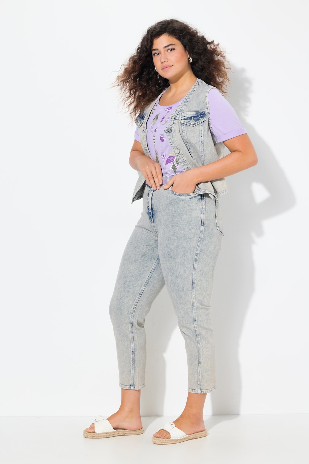 Große Größen Mom-Jeans, Damen, grau, Größe: 56, Baumwolle, Ulla Popken von Ulla Popken