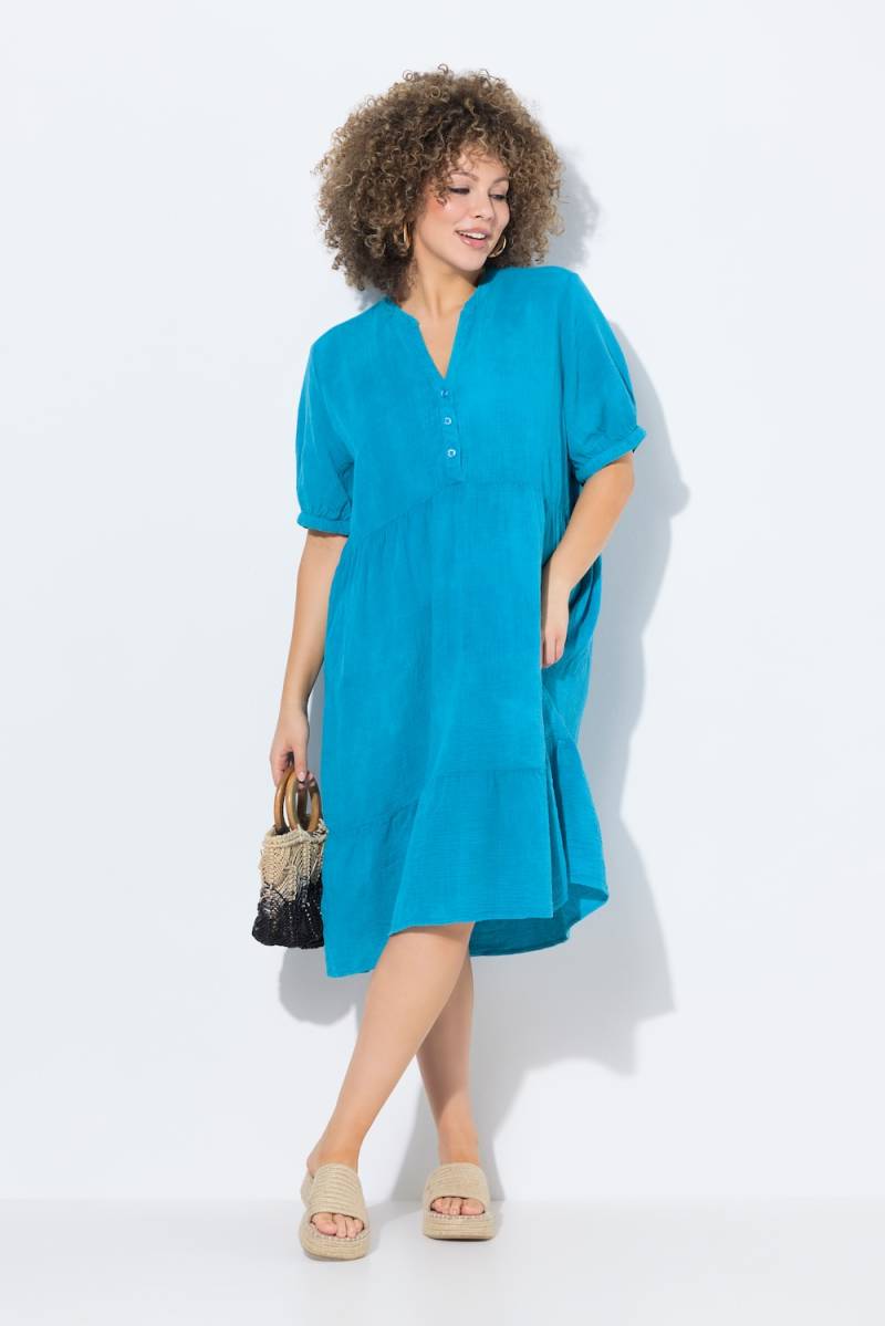 Große Größen Musselin-Kleid, Damen, türkis, Größe: 54/56, Baumwolle, Ulla Popken Große Größen Musselin-Kleid, Damen, türkis, Größe: 54/56, Baumwolle, Ulla Popken von Ulla Popken