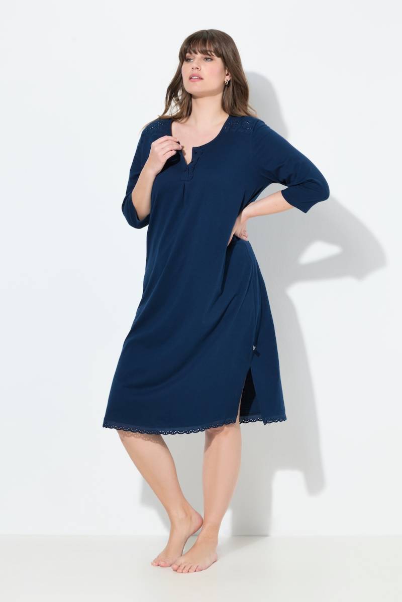 Große Größen Nachthemd, Damen, blau, Größe: 50/52, Baumwolle, Ulla Popken von Ulla Popken