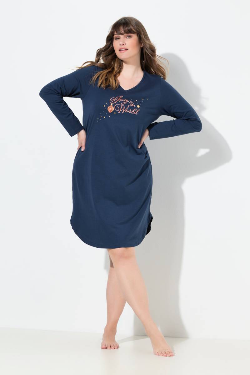 Große Größen Nachthemd, Damen, blau, Größe: 50/52, Baumwolle, Ulla Popken von Ulla Popken