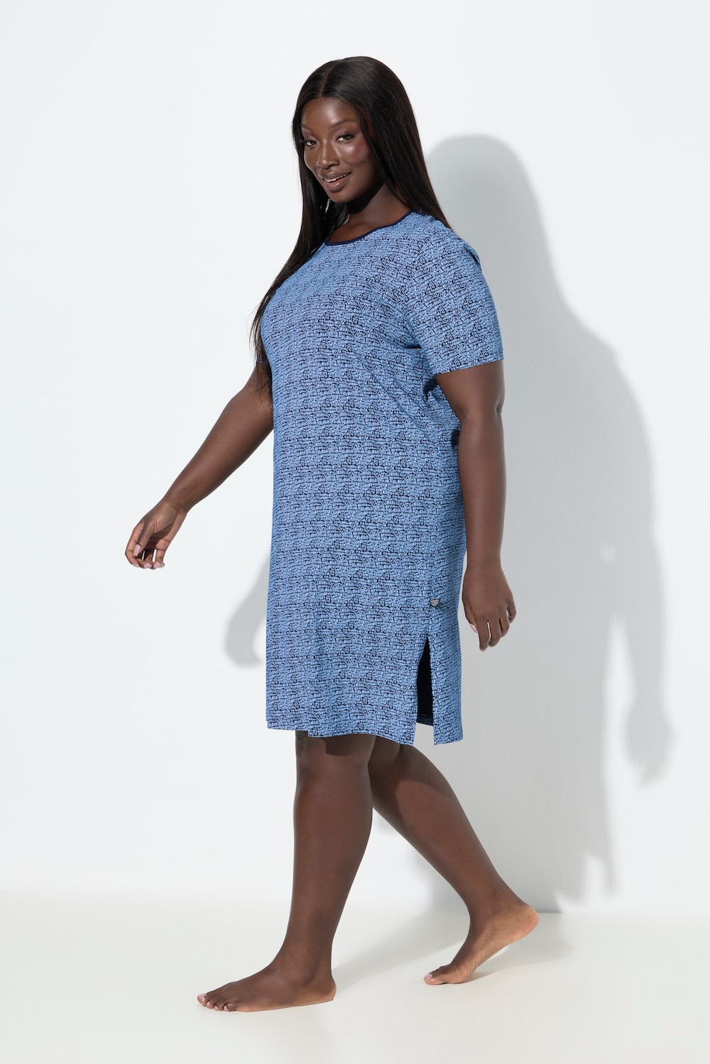 Große Größen Nachthemd, Damen, blau, Größe: 50/52, Baumwolle, Ulla Popken von Ulla Popken