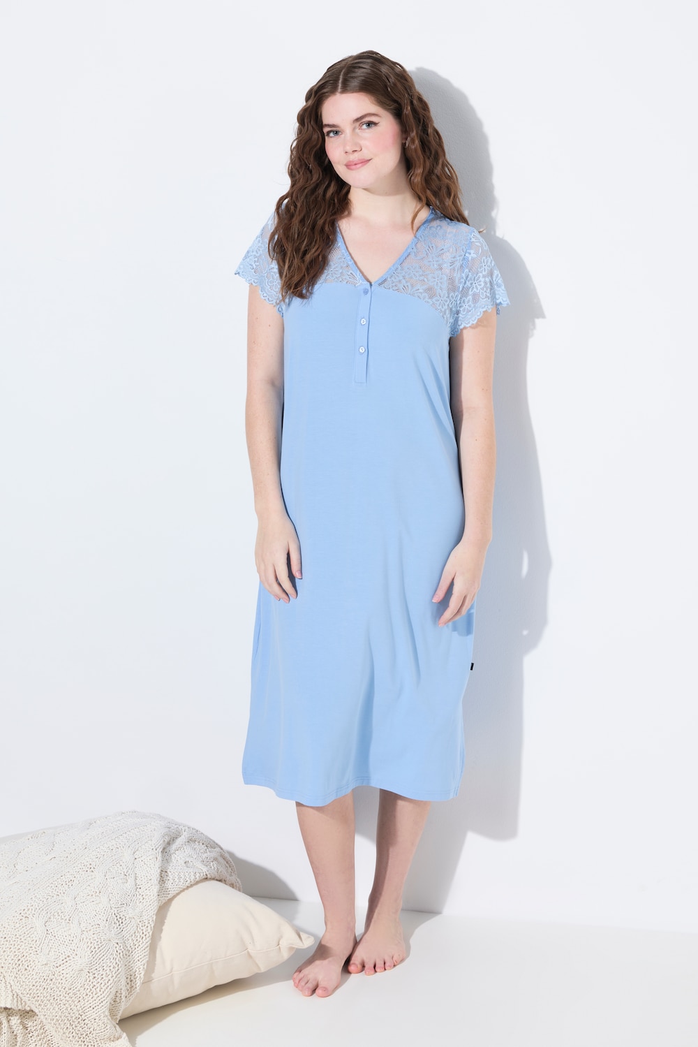 Große Größen Nachthemd, Damen, blau, Größe: 54/56, Baumwolle/Synthetische Fasern, Ulla Popken Große Größen Nachthemd, Damen, blau, Größe: 54/56, Baumwolle/Synthetische Fasern, Ulla Popken von Ulla Popken