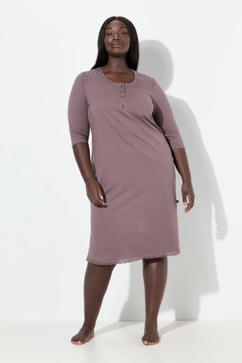 Große Größen Nachthemd, Damen, braun, Größe: 46/48, Baumwolle, Ulla Popken von Ulla Popken