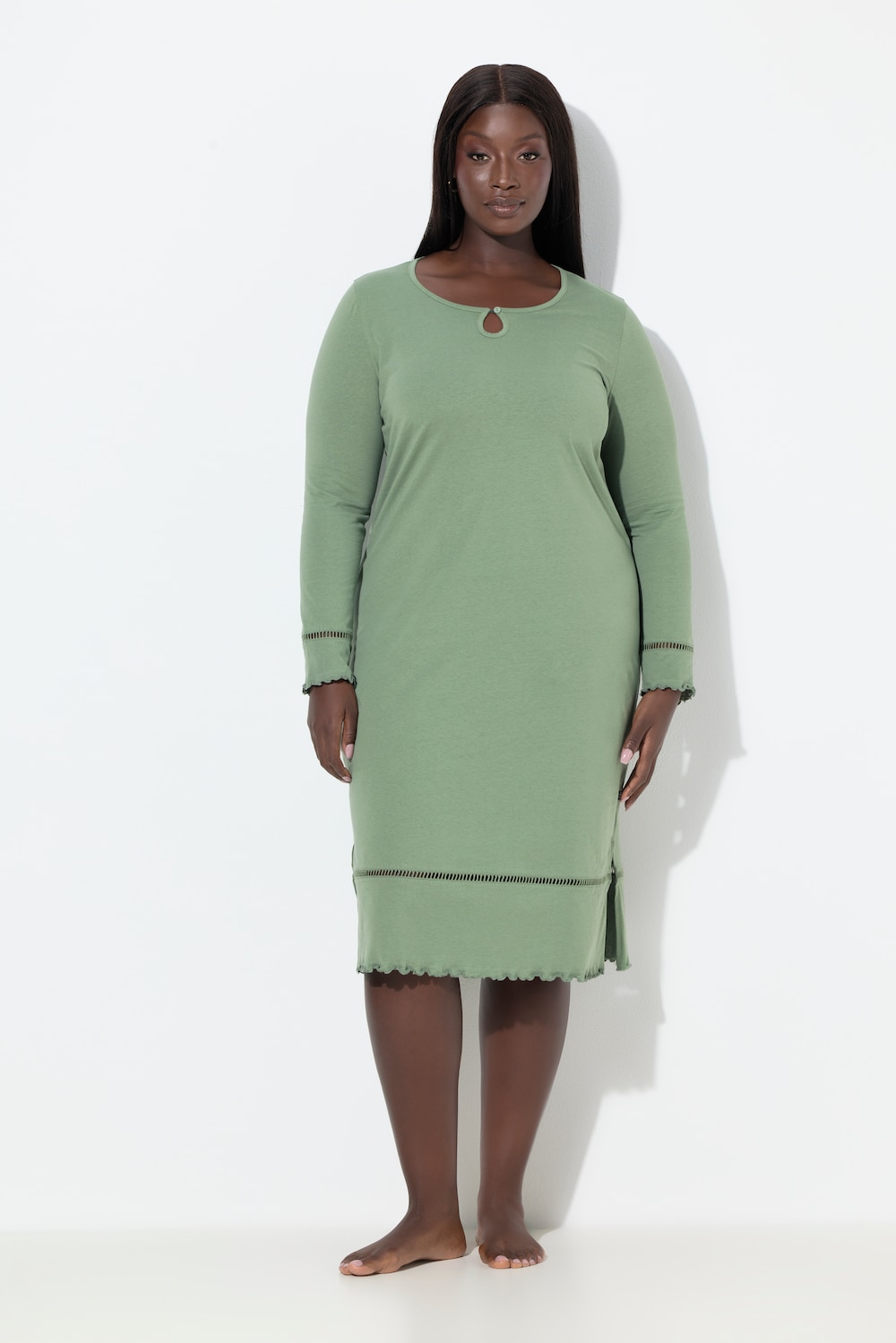 Große Größen Nachthemd, Damen, grau, Größe: 50/52, Baumwolle, Ulla Popken von Ulla Popken