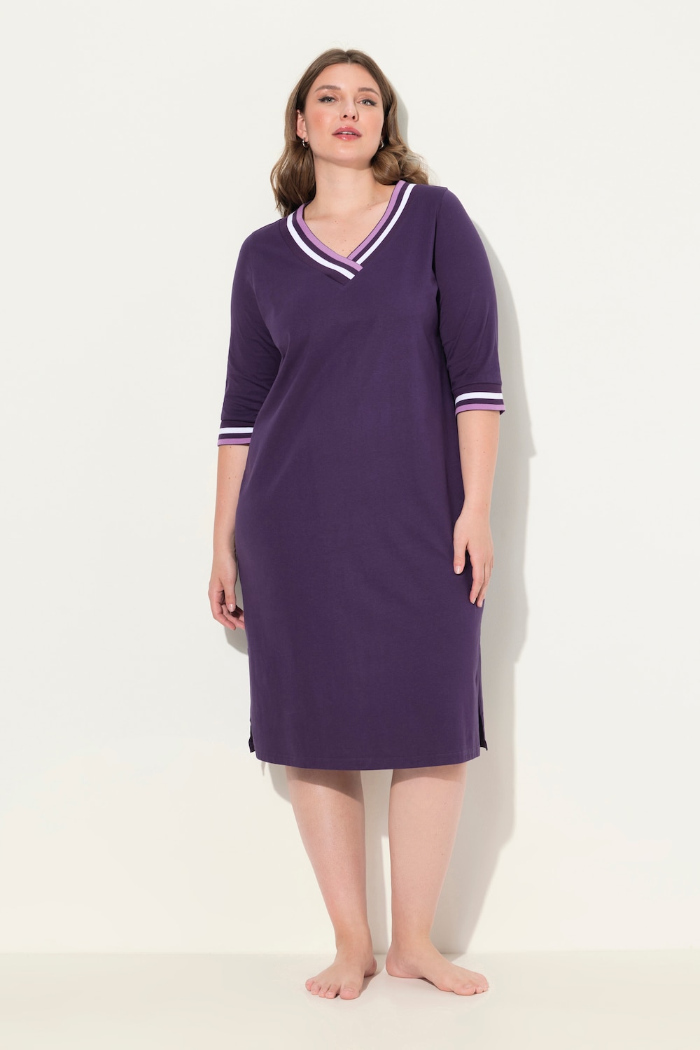 Große Größen Nachthemd, Damen, lila, Größe: 46/48, Baumwolle, Ulla Popken von Ulla Popken