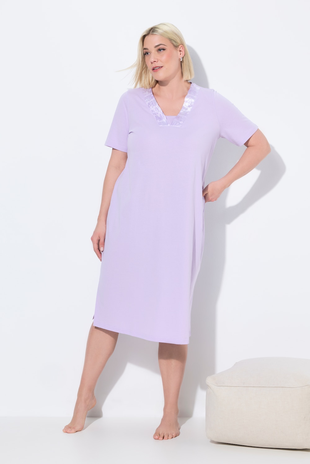 Große Größen Nachthemd, Damen, lila, Größe: 58/60, Baumwolle, Ulla Popken von Ulla Popken
