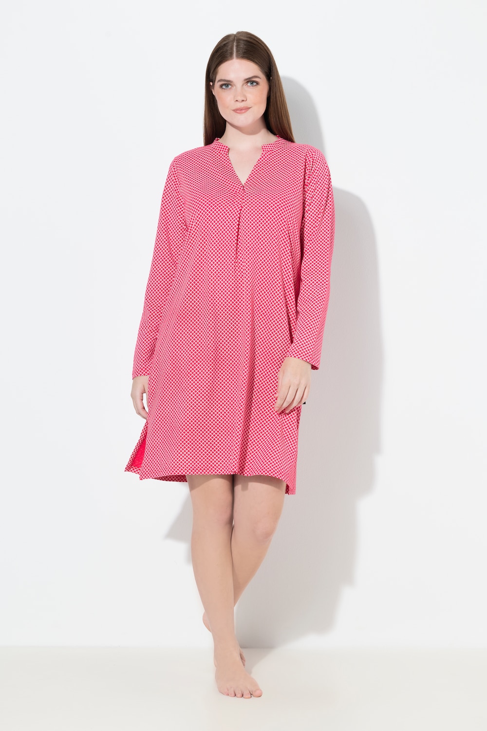 Große Größen Nachthemd, Damen, rot, Größe: 54/56, Baumwolle, Ulla Popken von Ulla Popken