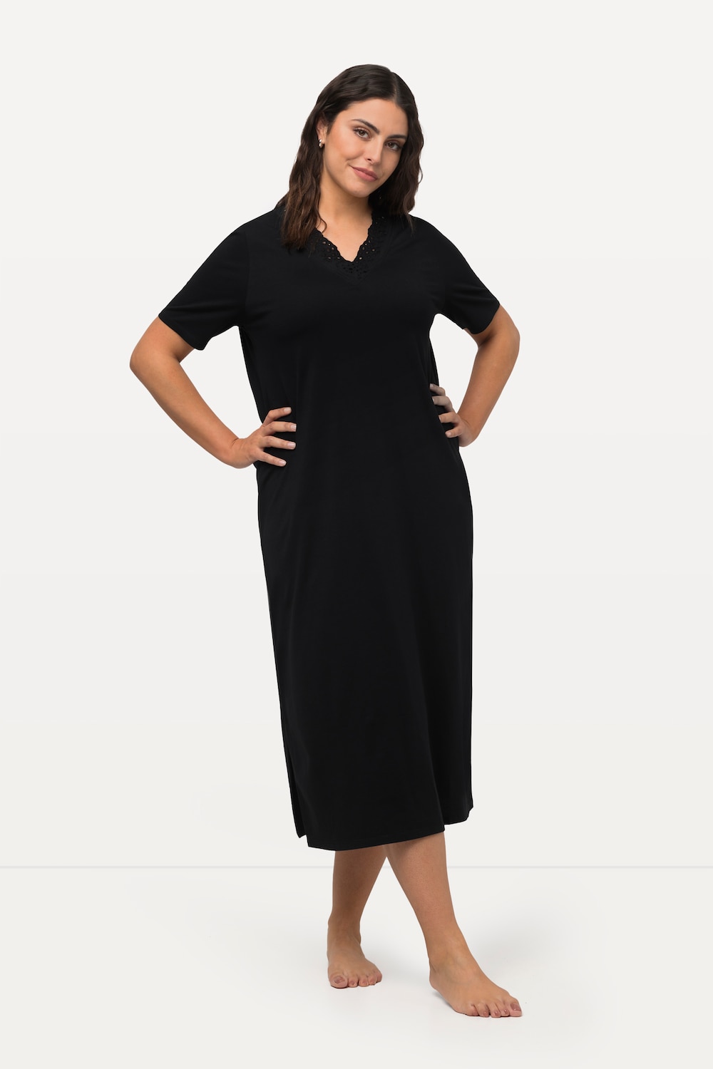 Große Größen Nachthemd, Damen, schwarz, Größe: 46/48, Baumwolle/Synthetische Fasern, Ulla Popken Große Größen Nachthemd, Damen, schwarz, Größe: 46/48, Baumwolle/Synthetische Fasern, Ulla Popken von Ulla Popken
