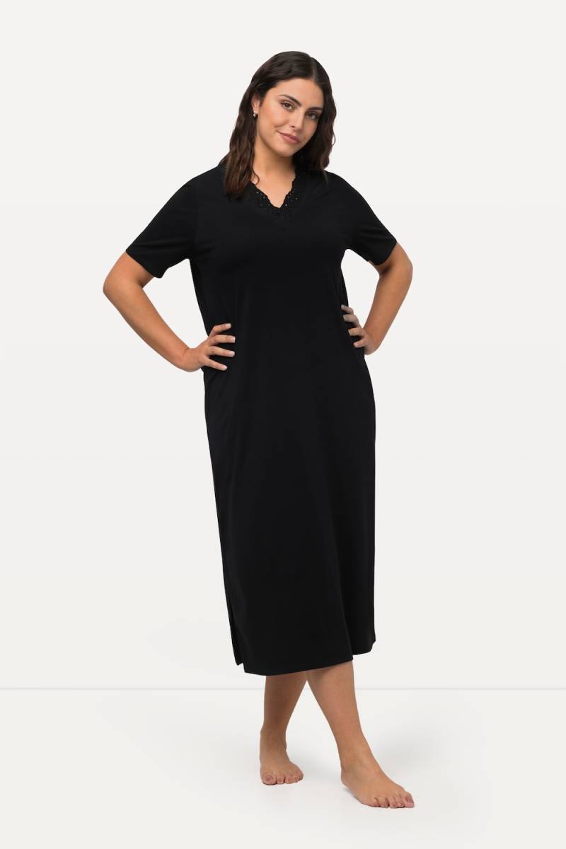 Große Größen Nachthemd, Damen, schwarz, Größe: 50/52, Baumwolle/Synthetische Fasern, Ulla Popken von Ulla Popken