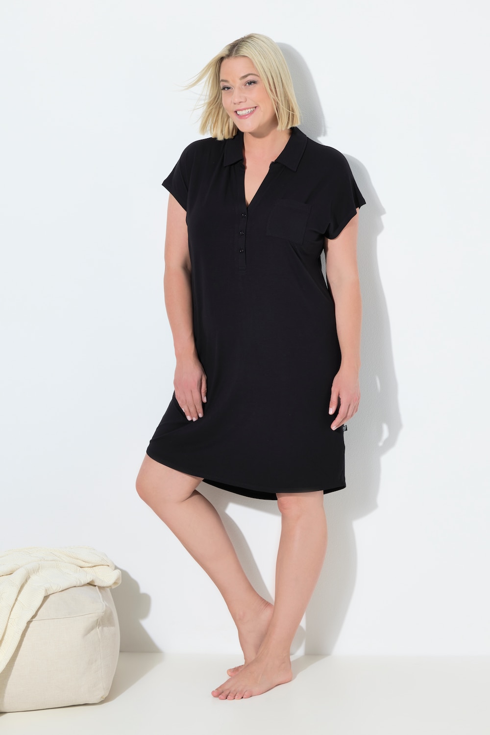 Große Größen Nachthemd, Damen, schwarz, Größe: 54/56, Viskose, Ulla Popken von Ulla Popken