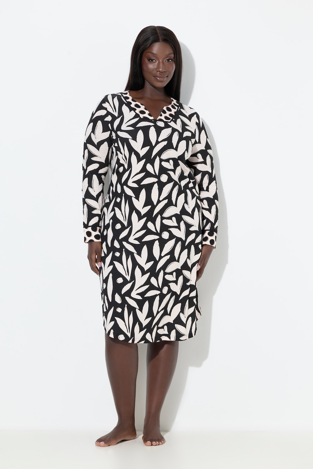 Große Größen Nachthemd, Damen, schwarz, Größe: 58/60, Baumwolle/Synthetische Fasern, Ulla Popken von Ulla Popken