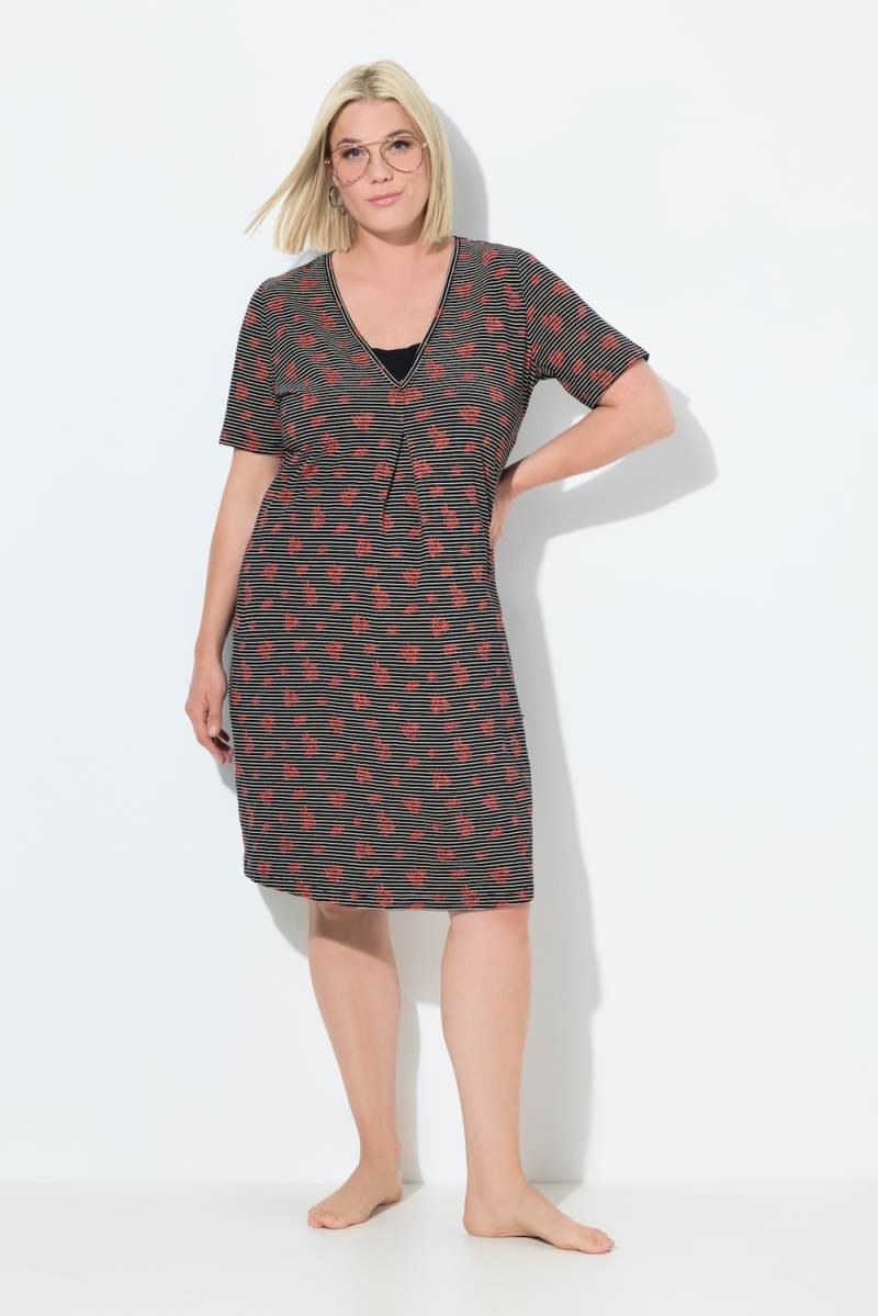 Große Größen Nachthemd, Damen, schwarz, Größe: 62/64, Baumwolle, Ulla Popken von Ulla Popken