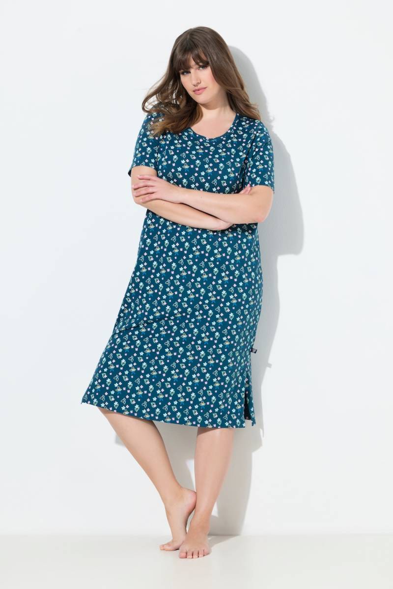 Große Größen Nachthemd, Damen, türkis, Größe: 42/44, Baumwolle, Ulla Popken von Ulla Popken