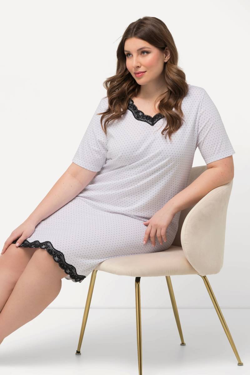 Große Größen Nachthemd, Damen, weiß, Größe: 54/56, Baumwolle/Synthetische Fasern, Ulla Popken von Ulla Popken