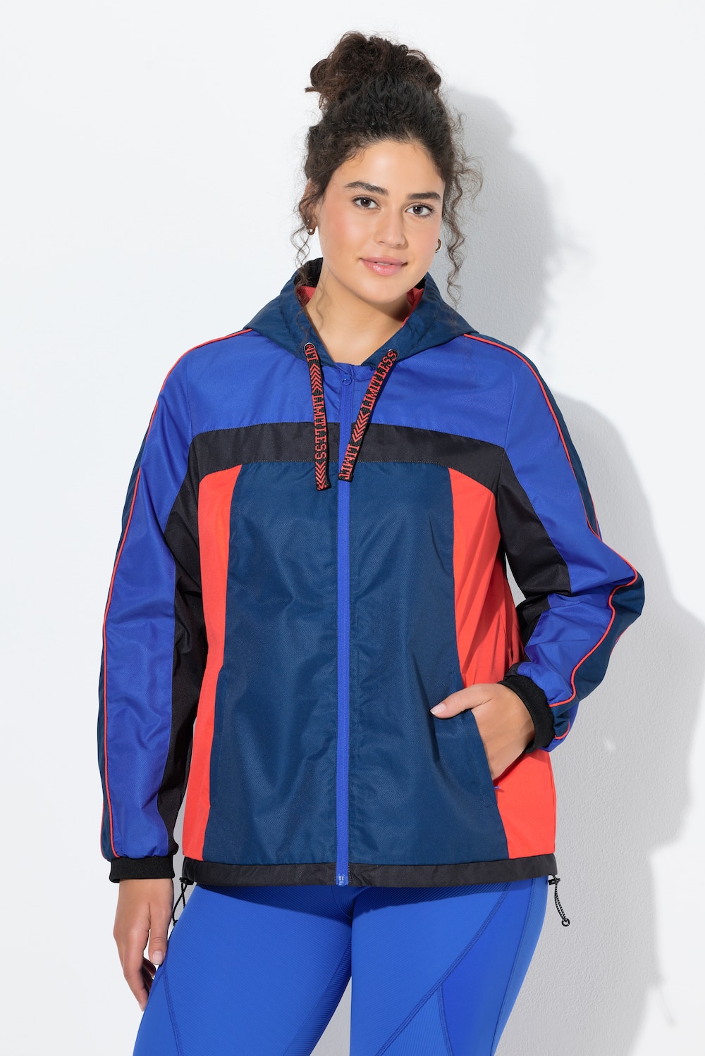 Große Größen Outdoor-Kapuzenjacke, Damen, blau, Größe: 54/56, Polyester, Ulla Popken von Ulla Popken