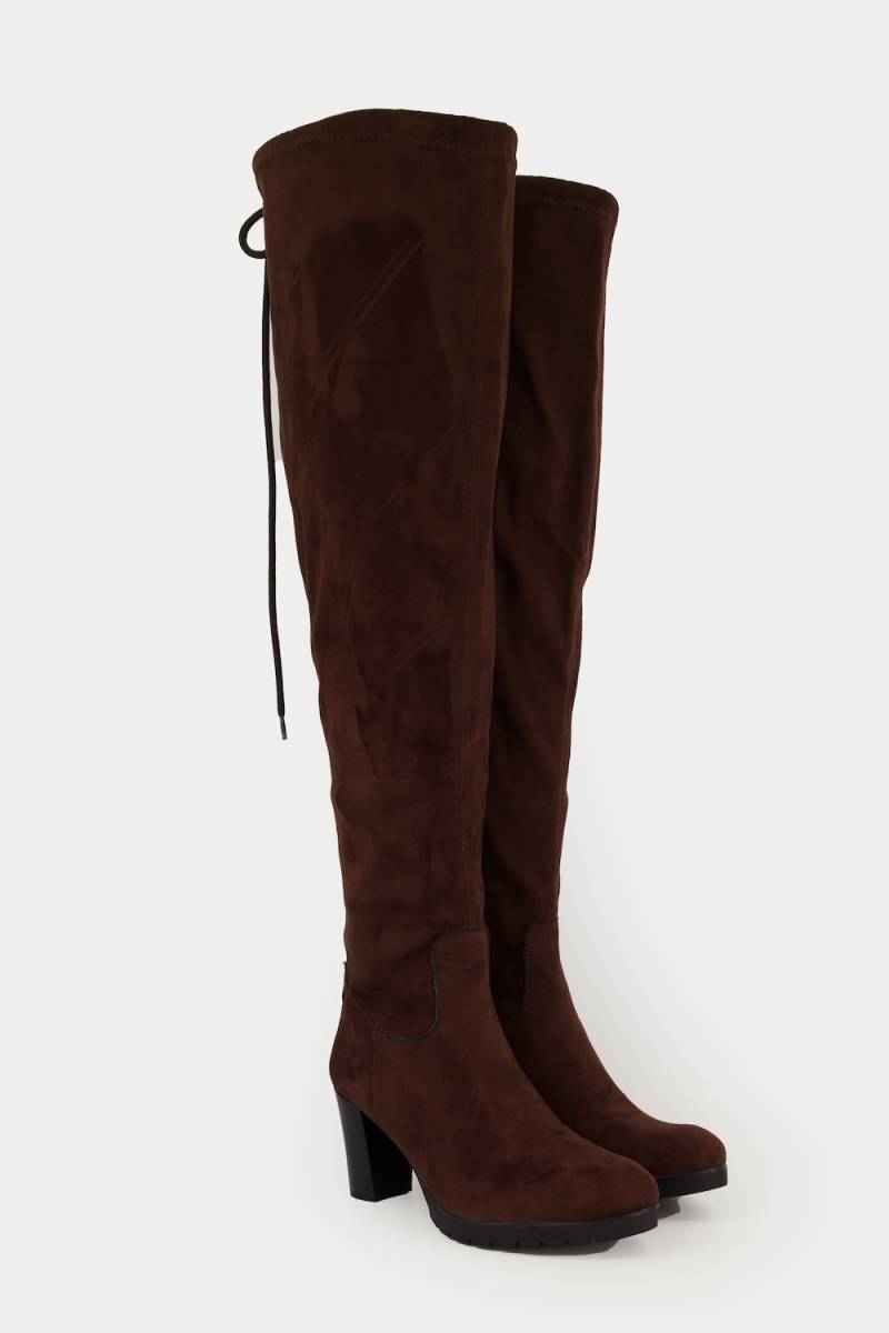 Große Größen Overknee-Stiefel, Damen, braun, Größe: 40, Synthetische Fasern, Ulla Popken von Ulla Popken