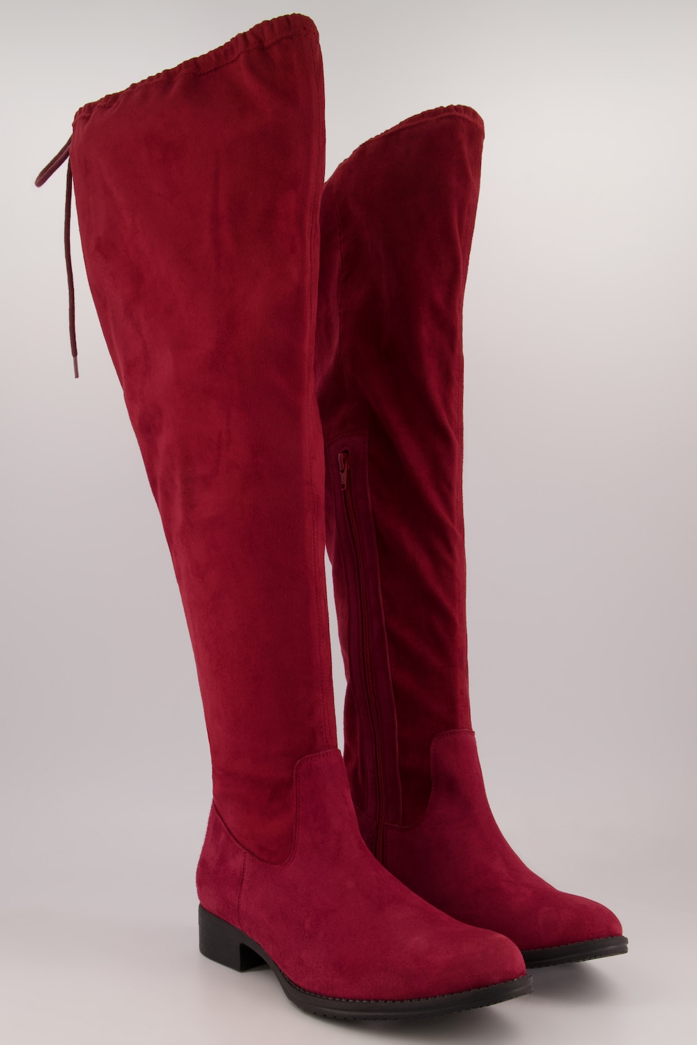 Große Größen Overknee-Stiefel, Damen, braun, Größe: 41, Polyester/Leder, Ulla Popken von Ulla Popken