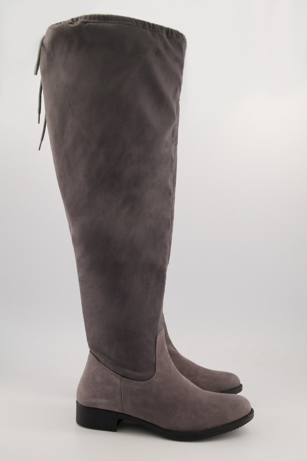 Grosse Grössen Overknee-Stiefel, Damen, grau, Größe: 39, Leder/Synthetische Fasern, Ulla Popken von Ulla Popken