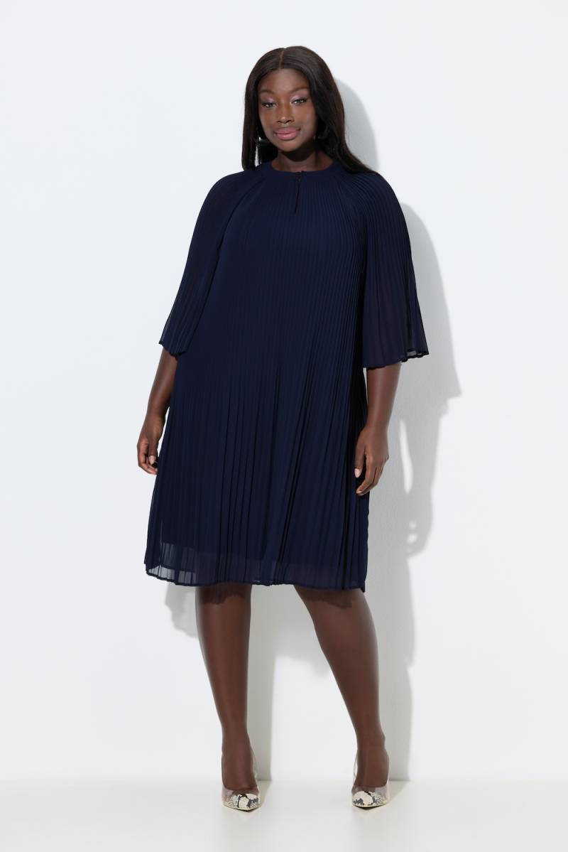 Große Größen Plisseekleid, Damen, blau, Größe: 46/48, Polyester/Viskose, Ulla Popken von Ulla Popken