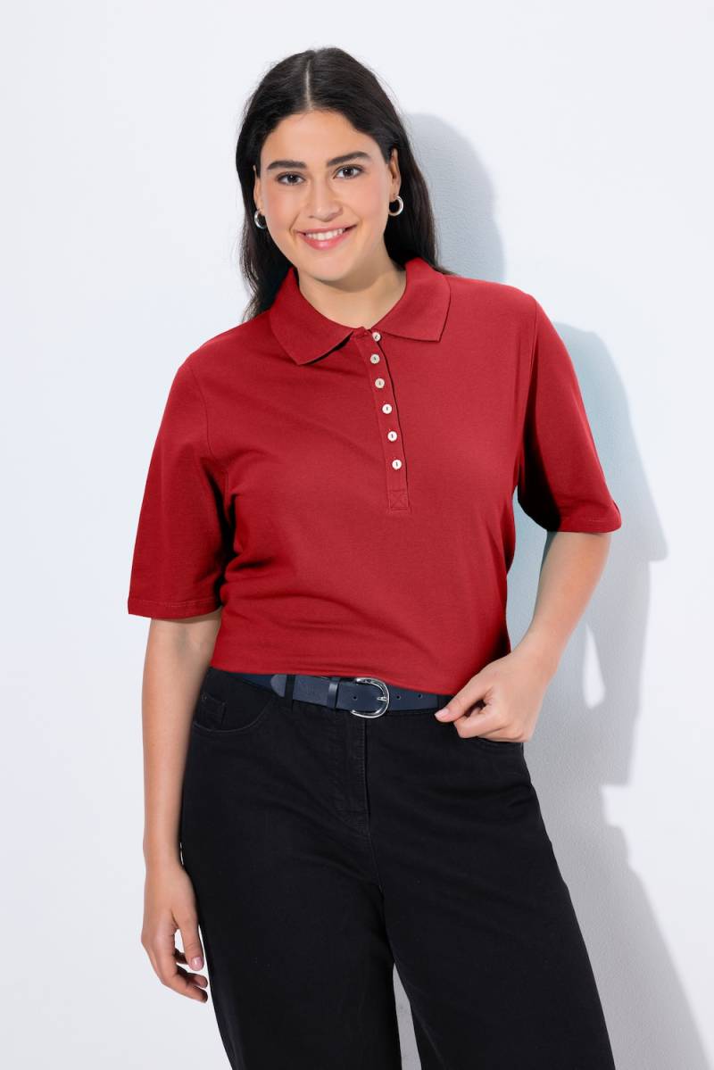 Große Größen Poloshirt, Damen, rot, Größe: 46/48, Baumwolle, Ulla Popken von Ulla Popken