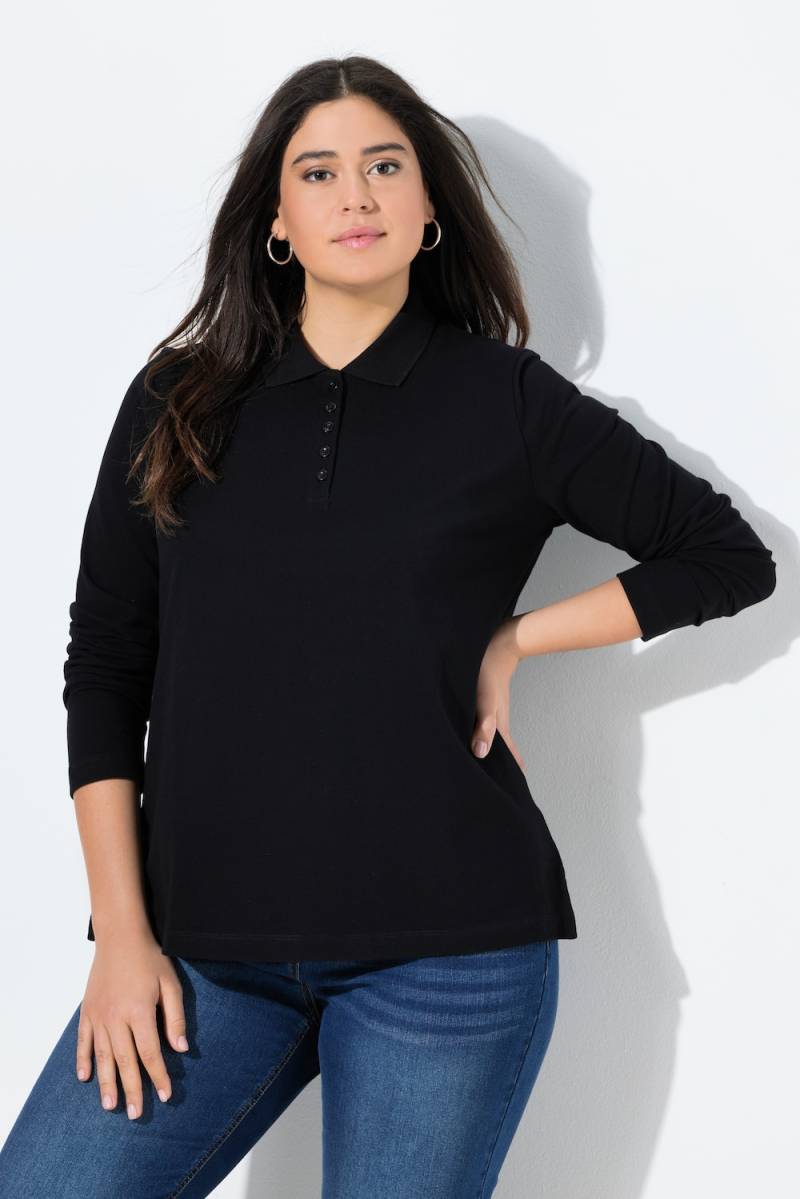 Große Größen Poloshirt, Damen, schwarz, Größe: 62/64, Baumwolle, Ulla Popken von Ulla Popken