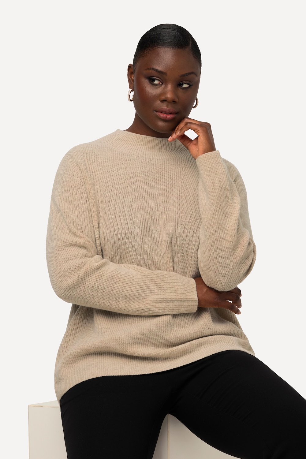 Große Größen Pullover, Damen, beige, Größe: 42/44, Wolle, Ulla Popken von Ulla Popken