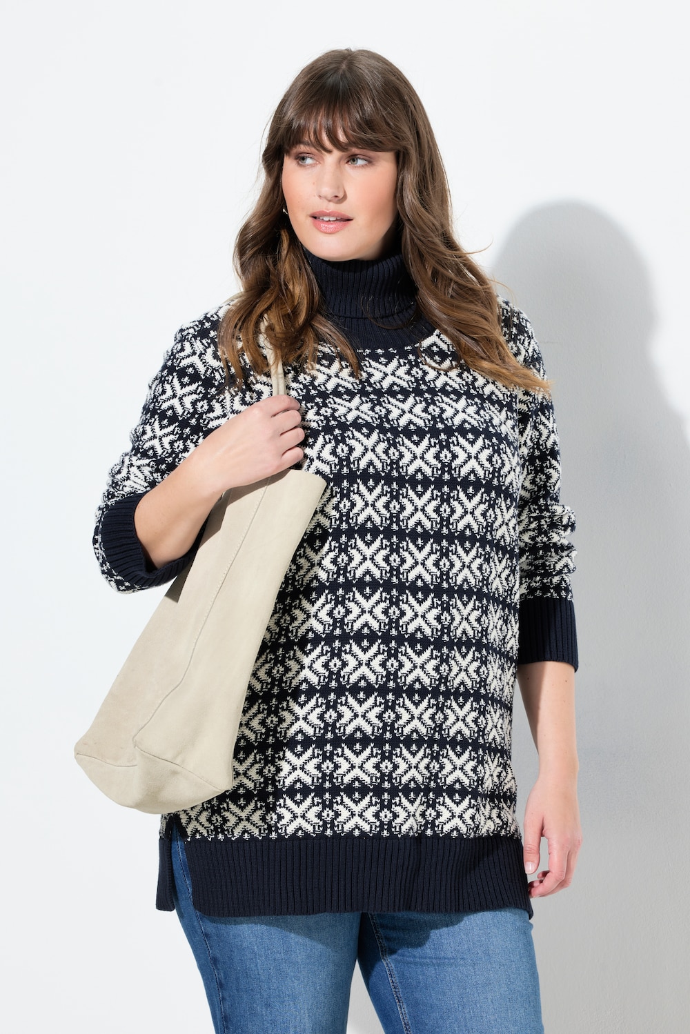 Große Größen Pullover, Damen, blau, Größe: 42/44, Baumwolle, Ulla Popken von Ulla Popken