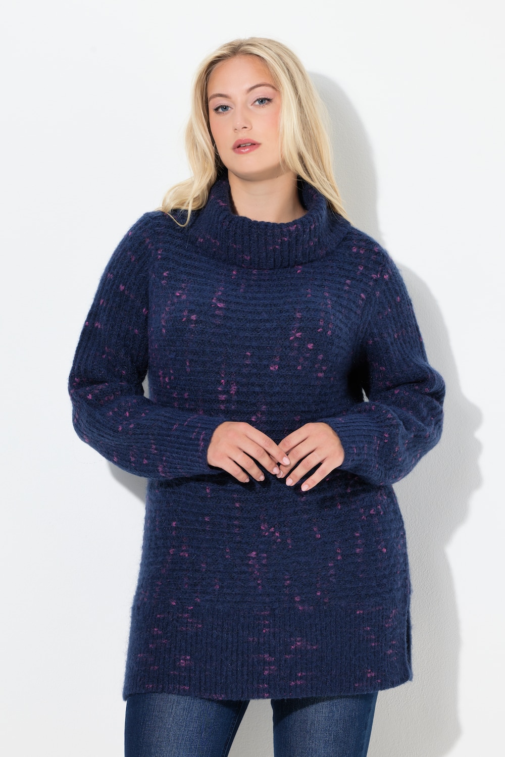 Große Größen Pullover, Damen, blau, Größe: 46/48, Polyester/Synthetische Fasern, Ulla Popken von Ulla Popken