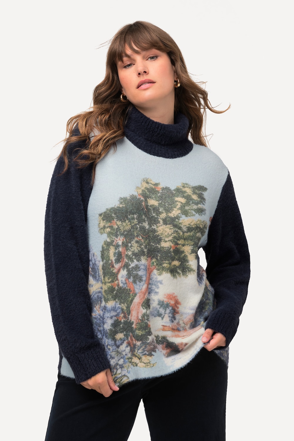 Große Größen Pullover, Damen, blau, Größe: 46/48, Synthetische Fasern, Ulla Popken von Ulla Popken