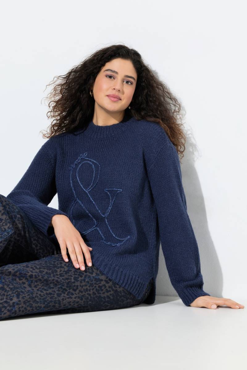Große Größen Pullover, Damen, blau, Größe: 50/52, Synthetische Fasern/Polyester, Ulla Popken von Ulla Popken