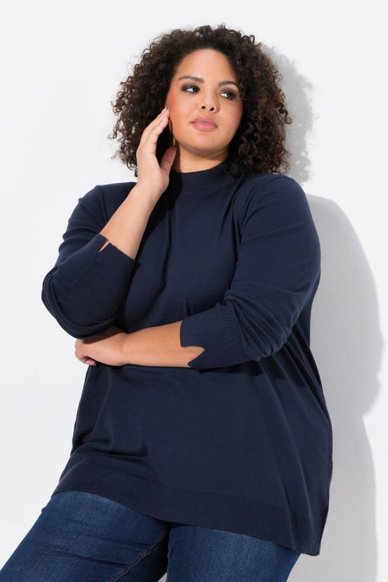 Große Größen Pullover, Damen, blau, Größe: 50/52, Viskose/Polyester/Synthetische Fasern, Ulla Popken von Ulla Popken