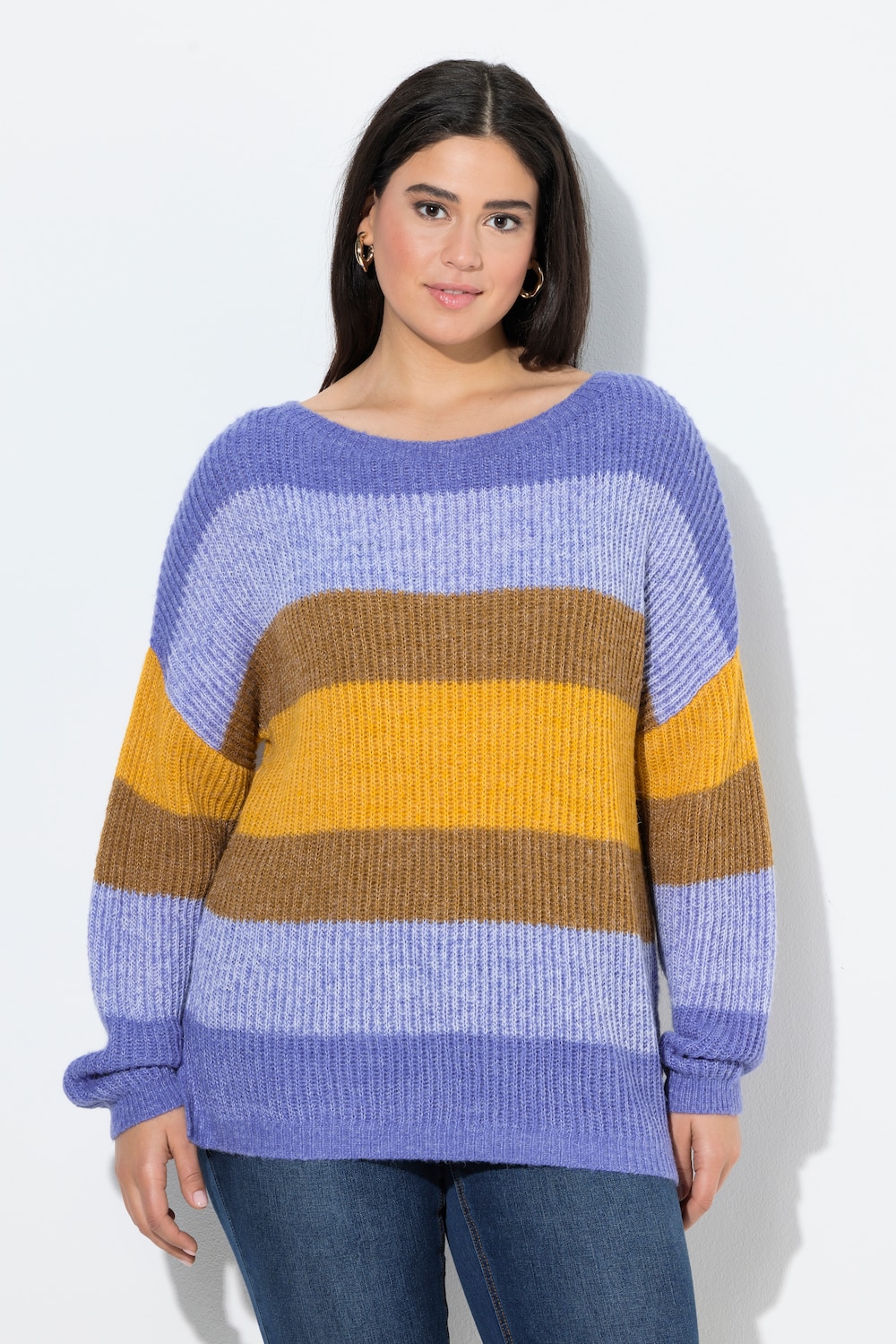 Große Größen Pullover, Damen, blau, Größe: 58/60, Synthetische Fasern/Polyester, Ulla Popken von Ulla Popken