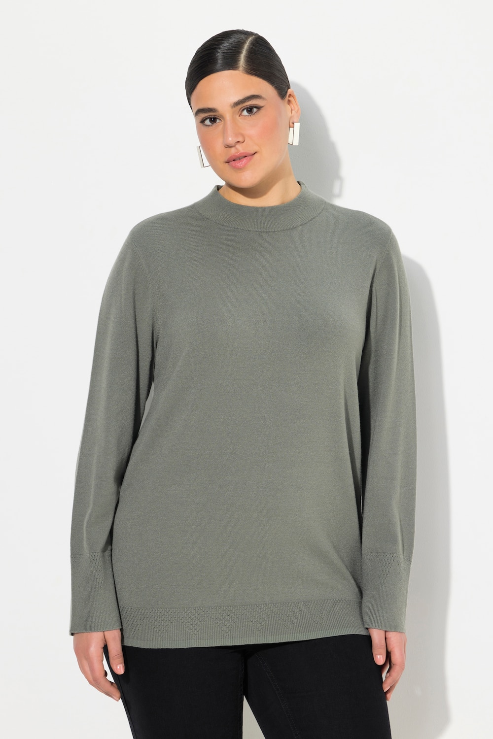 Große Größen Pullover, Damen, grau, Größe: 42/44, Viskose/Polyester/Synthetische Fasern, Ulla Popken von Ulla Popken