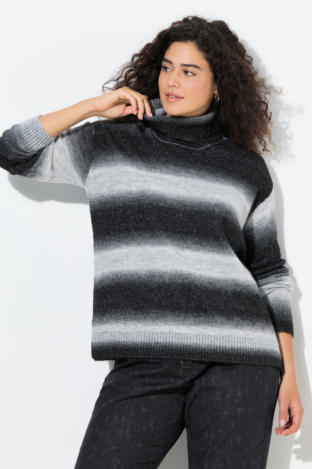 Große Größen Pullover, Damen, grau, Größe: 46/48, Synthetische Fasern/Polyester, Ulla Popken von Ulla Popken
