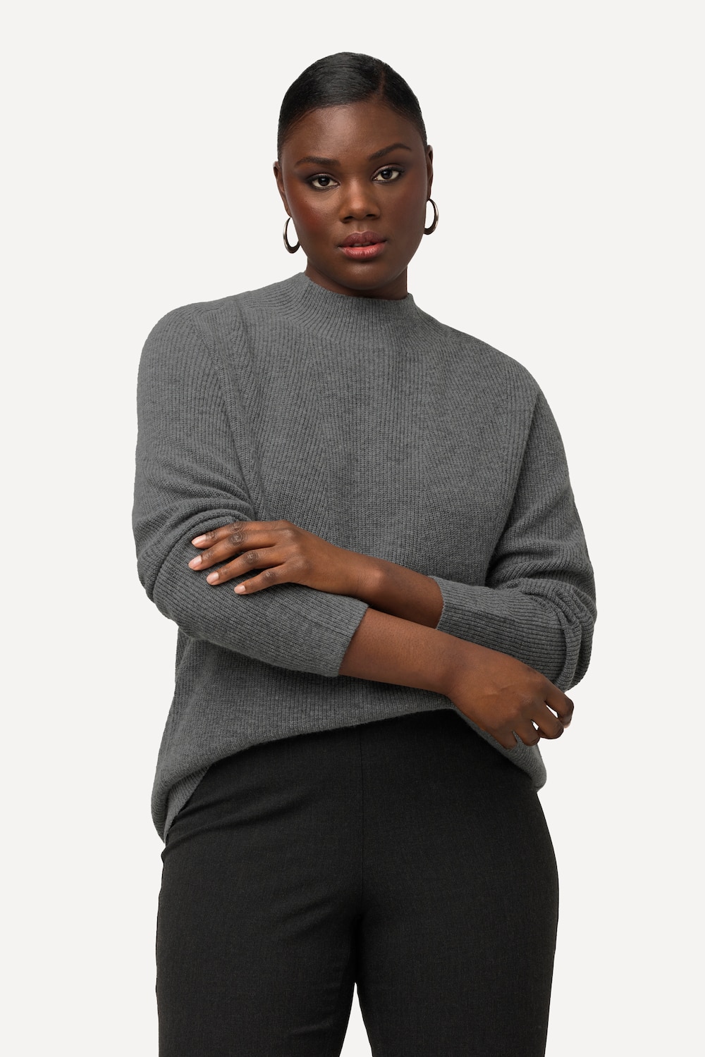 Große Größen Pullover, Damen, grau, Größe: 46/48, Wolle, Ulla Popken von Ulla Popken